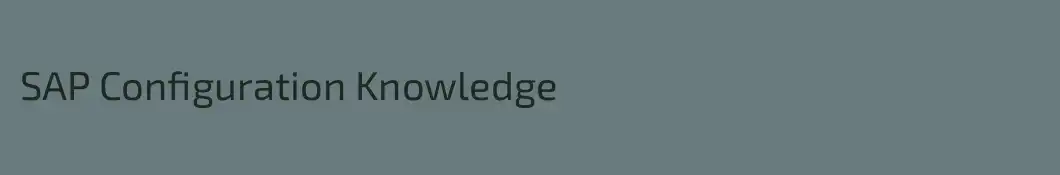 SAP Configuration Knowledge